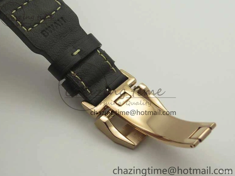 MIROTIME 0823 Big Pilot IW510301 Satin-Polished RG YLF Best Edition Black Dial On Leather Strap A Flexible 7222